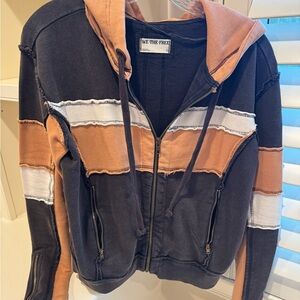 Free People Colorblock Zip-Up Hoodie. Size S.